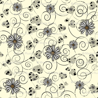 hearts and daisies