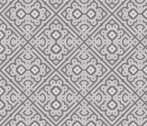 Embroidered Labyrinth in Steel Gray fabric by fridabarlow on Spoonflower - custom fabric