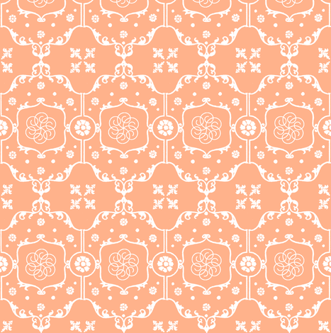 Shabby Frame in Peach Cream fabric by fridabarlow on Spoonflower - custom fabric