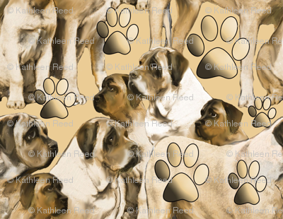 Mastiff Family fabric