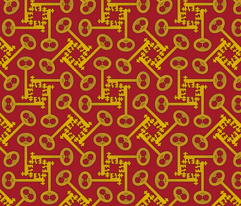 key_rotations_red fabric by glimmericks on Spoonflower - custom fabric