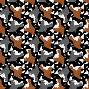 Trotting Springer Spaniels and paws - black