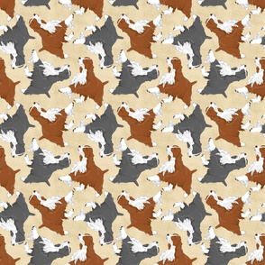 Trotting Springer Spaniels - tan