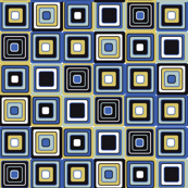 mosaic blue and sepia