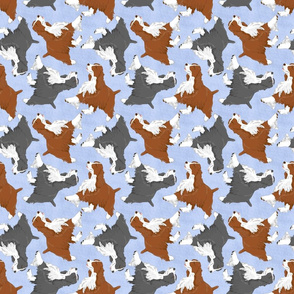 Trotting Springer Spaniels - blue