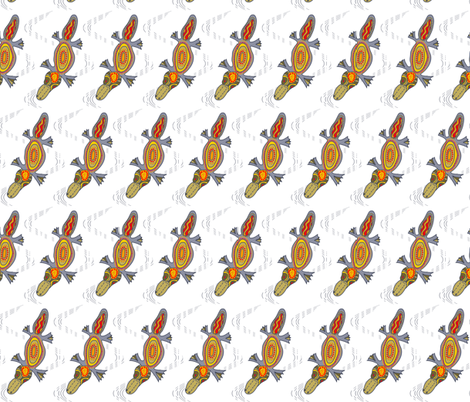 Platypus ripples on white - smaller scale. fabric by wiccked on Spoonflower - custom fabric