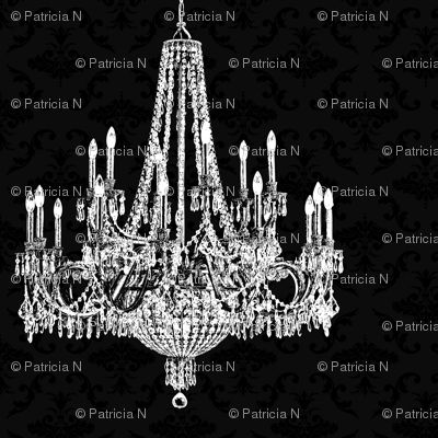 Black Damask Chandeliers