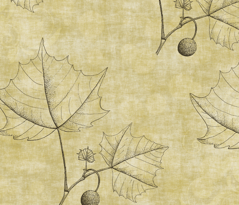 Neutral Sketched Leaves fabric by pencreations on Spoonflower - custom fabric