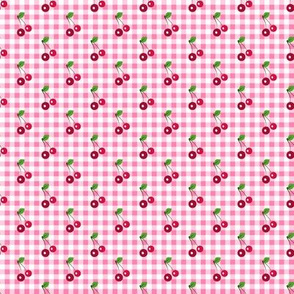 Pink Gingham Cherries