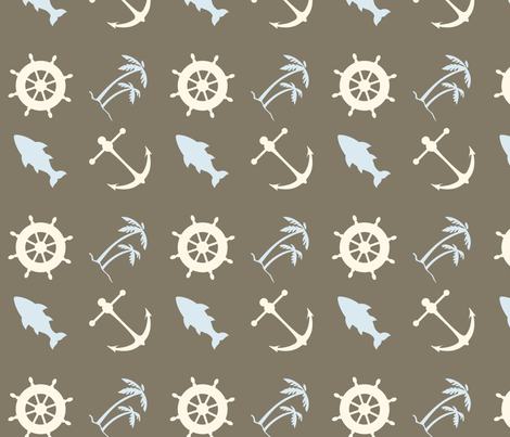 Brown Cocoa Marine fabric by pencreations on Spoonflower - custom fabric