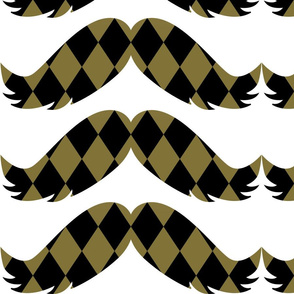 Gold and Black Diamonds Mustache