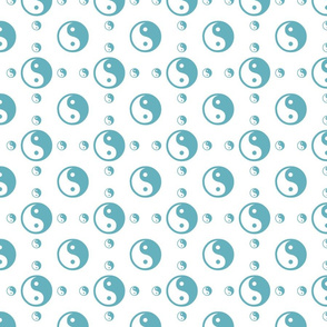 Aqua and White Yin Yang