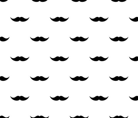 Black Mustache fabric by pencreations on Spoonflower - custom fabric