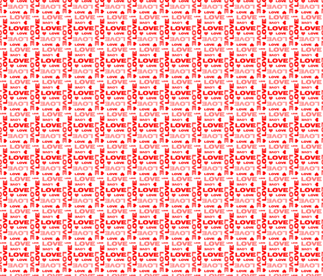 Red Love and Hearts fabric by pencreations on Spoonflower - custom fabric