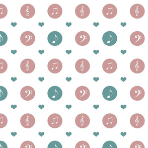 Music Notes and Hearts