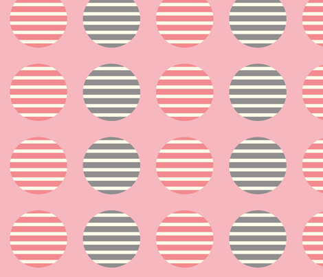 Pink Striped Circles fabric by pencreations on Spoonflower - custom fabric