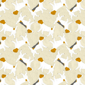 Trotting Russel Terriers - tan