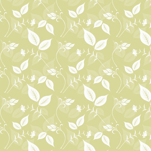 Golden Yellow Floral with Leaves