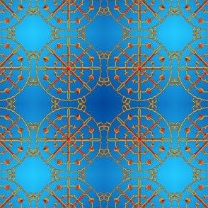needles on a blue background