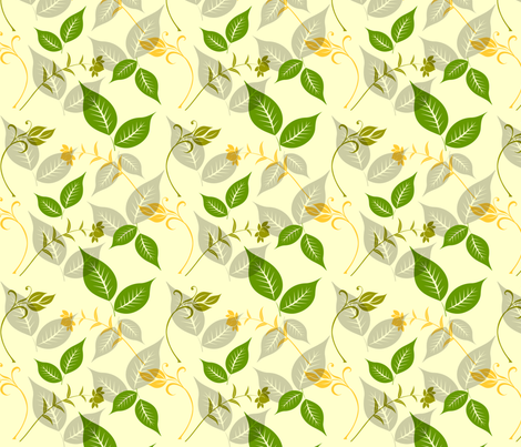 Green and Yellow Leaves fabric by pencreations on Spoonflower - custom fabric