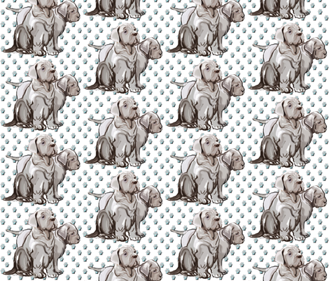 neopolitan puppies with pawprints fabric by dogdaze_ on Spoonflower - custom fabric