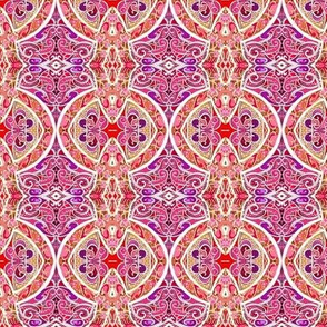 Seeing Red (an ornate geometric with fine scale lines)