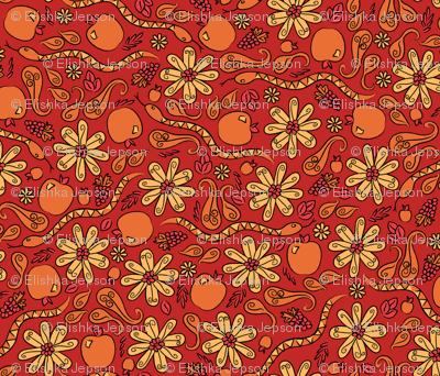 A Snake in the Garden (Red)