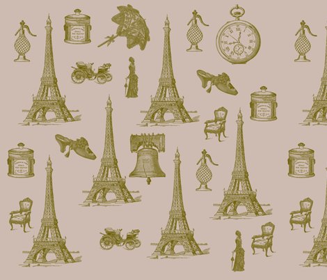 Vintage Wallpaper on Vintage Paris   Peacefuldreams   Spoonflower