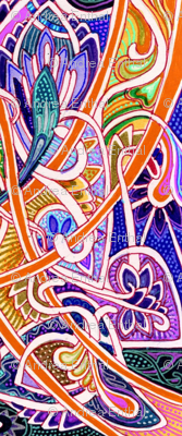 Moonlight Stroll (orange and purple psychedelic paths)