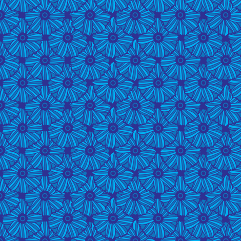 Boho Blossoms Tile (Blue) fabric by robyriker on Spoonflower - custom fabric