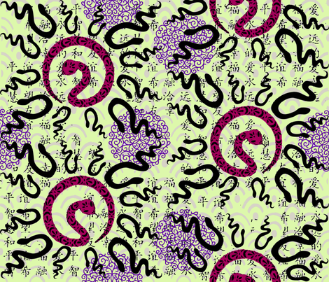 SnakeYear fabric by catail_designs on Spoonflower - custom fabric