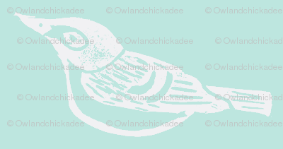 Black Capped Vireo Large - Bluebird-(White version)
