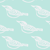 Black Capped Vireo Large - Bluebird-(White version)