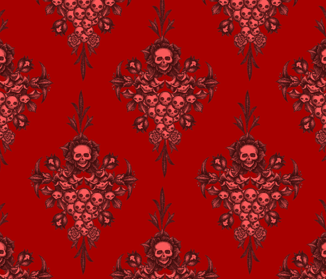 skullflower Damask - blood