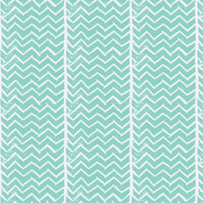 Chevron - Hand Carved Stamp - Med Turquiose