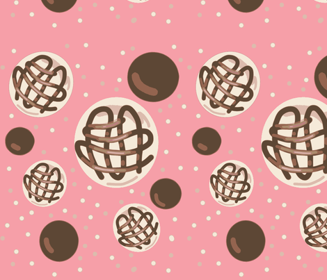Bon bon explosion on pink fabric by theresa_grzecki on Spoonflower - custom fabric