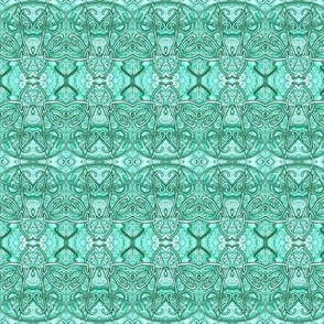 Aqua Art Nouveau Scallops (horizontal stripe)