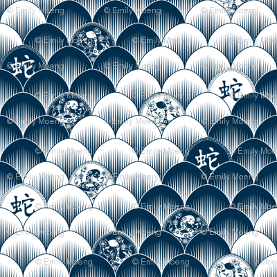 Snake scales - blue/white