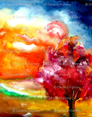 Large Tree in Sandstorm 16.5x21 Mirror Img.