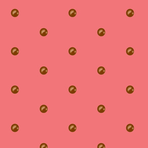 Chocolate drops on Vintage Coral