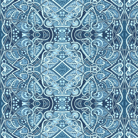 Midnight in a Delft World fabric by edsel2084 on Spoonflower - custom fabric