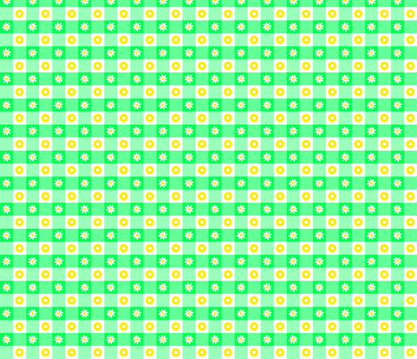 Fleur Vichy verte fabric by manureva on Spoonflower - custom fabric