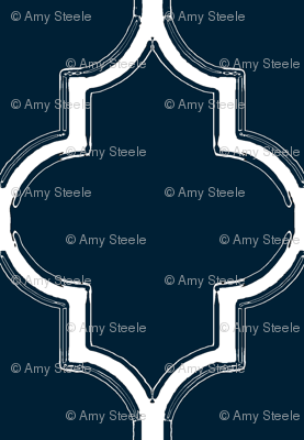 Navy Ogee Flourish