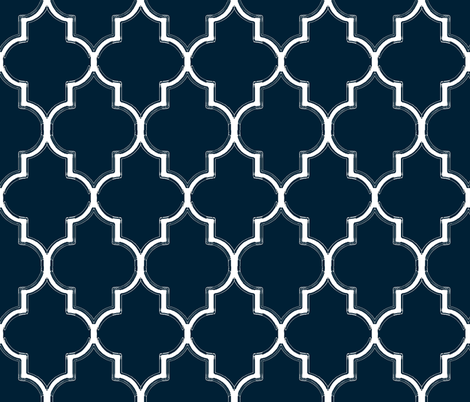 Navy Ogee Flourish fabric by sparrowsong on Spoonflower - custom fabric