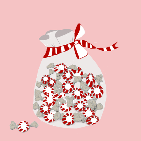 Peppermint bag on pink
