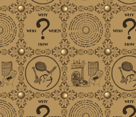 It's a mystery!!!!!!!!!!!!!-Old Time Crime fabric by glimmericks on Spoonflower - custom fabric