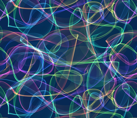 rainbow smoke on blue fabric by weavingmajor on Spoonflower - custom fabric