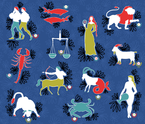 Zodiac fabric by elizabethdoyle on Spoonflower - custom fabric