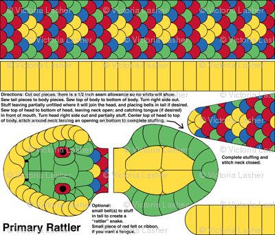Baby Primary Rattler - cut and sew kit