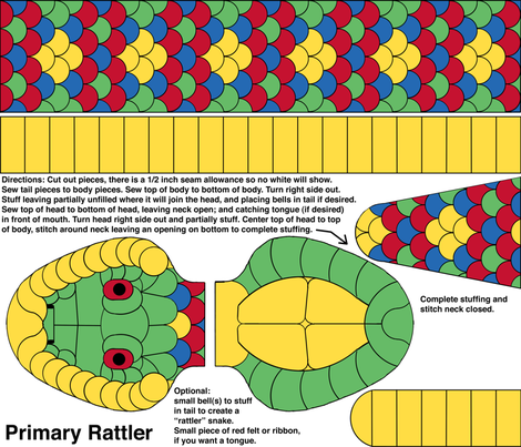 Baby Primary Rattler - cut and sew kit fabric by victorialasher on Spoonflower - custom fabric